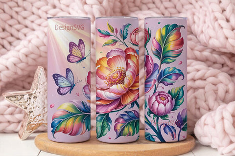 Magical Floral 20oz Tumbler Wrap Sublimation DesignSVG 