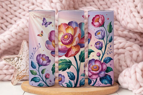 Magical Floral 20oz Tumbler Wrap Sublimation DesignSVG 