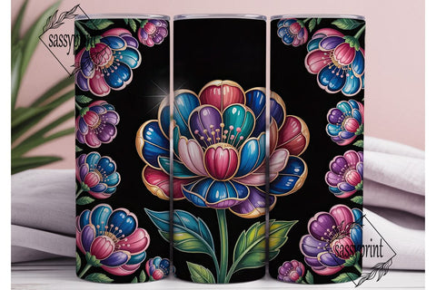 Magical Floral 20oz Tumbler Wrap Sublimation sassyprint 