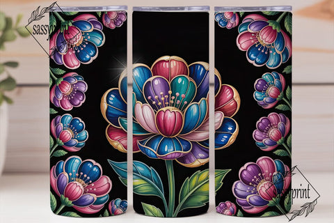 Magical Floral 20oz Tumbler Wrap Sublimation sassyprint 