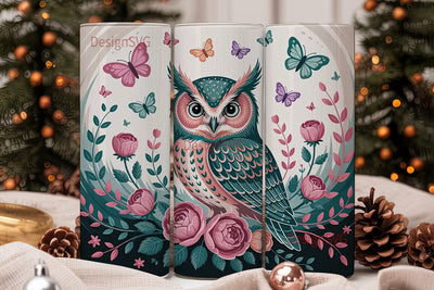 Magical Floral Owl 20oz Tumbler Wrap Sublimation DesignSVG 