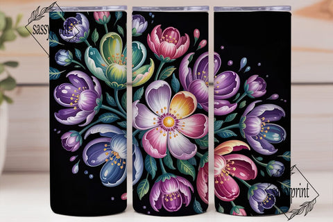 Magical Flowers 20oz Tumbler Wrap Sublimation sassyprint 
