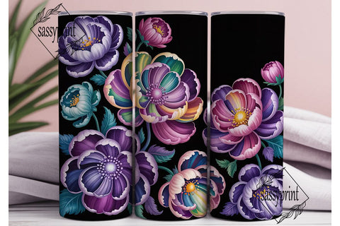 Magical Flowers 20oz Tumbler Wrap Sublimation sassyprint 