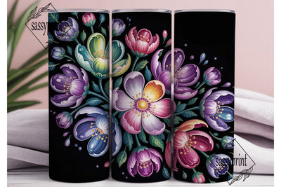 Magical Flowers 20oz Tumbler Wrap Sublimation sassyprint 