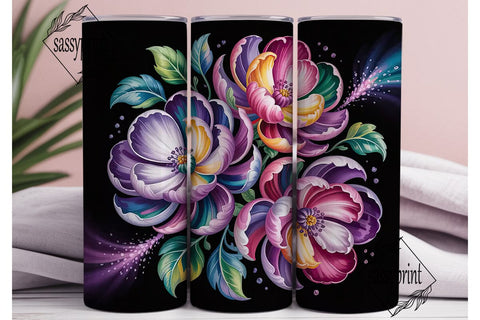 Magical Flowers 20oz Tumbler Wrap Sublimation sassyprint 