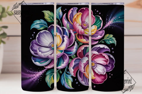 Magical Flowers 20oz Tumbler Wrap Sublimation sassyprint 