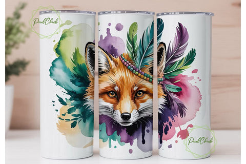 Magical Fox 20oz Tumbler Wrap Sublimation PixelChick 
