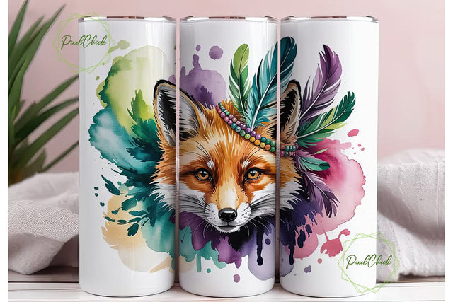 Magical Fox 20oz Tumbler Wrap Sublimation PixelChick 