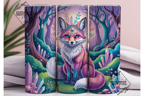 Magical Fox Crystal Forest 20oz Tumbler Sublimation sassyprint 