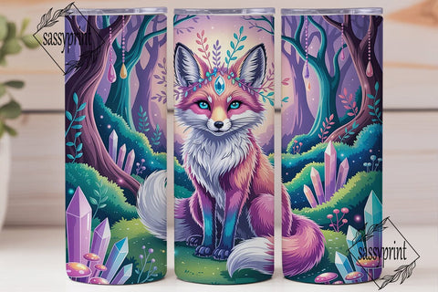 Magical Fox Crystal Forest 20oz Tumbler Sublimation sassyprint 