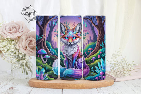 Magical Fox Crystal Forest 20oz Tumbler Sublimation sassyprint 