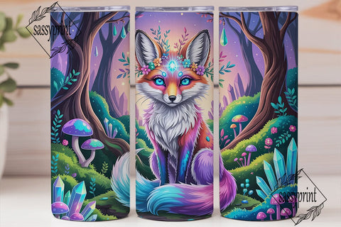 Magical Fox Crystal Forest 20oz Tumbler Sublimation sassyprint 