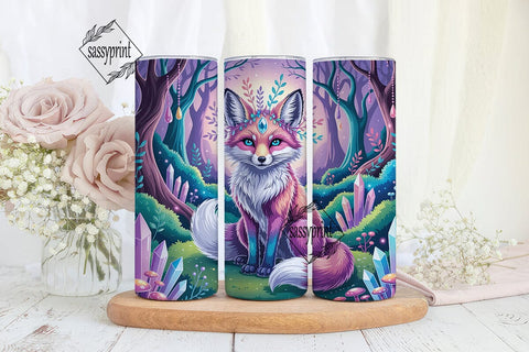 Magical Fox Crystal Forest 20oz Tumbler Sublimation sassyprint 