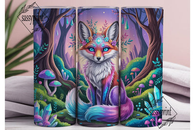 Magical Fox Crystal Forest 20oz Tumbler Sublimation sassyprint 