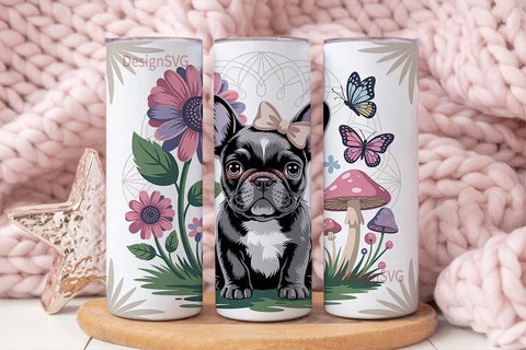 Magical French Bulldog 20oz Tumbler Wrap Sublimation DesignSVG 