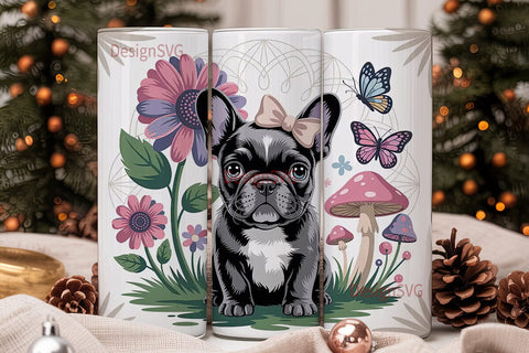 Magical French Bulldog 20oz Tumbler Wrap Sublimation DesignSVG 