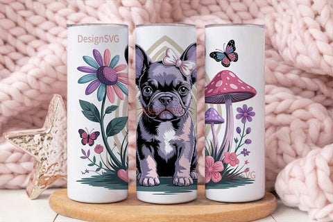 Magical French Bulldog 20oz Tumbler Wrap Sublimation DesignSVG 
