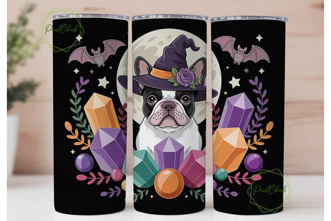 Magical Frenchie Halloween 20oz Tumbler Sublimation PixelChick 