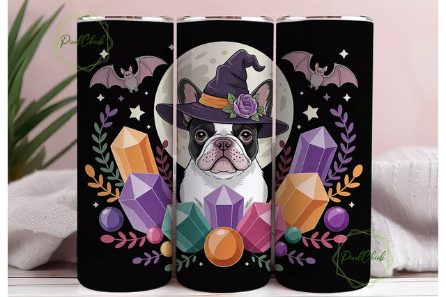 Magical Frenchie Halloween 20oz Tumbler Sublimation PixelChick 