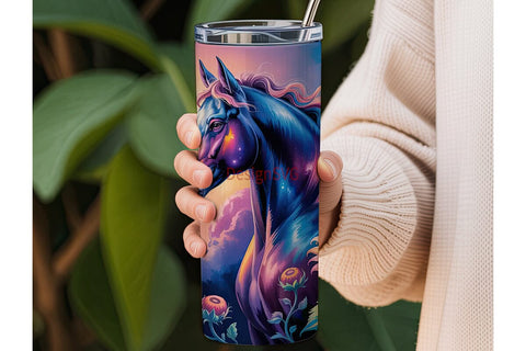 Magical Galaxy Horse 20oz Tumbler Wrap Sublimation DesignSVG 