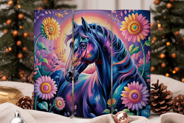Magical Galaxy Horse 20oz Tumbler Wrap Sublimation DesignSVG 