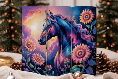 Magical Galaxy Horse 20oz Tumbler Wrap Sublimation DesignSVG 