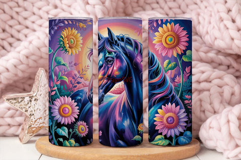 Magical Galaxy Horse 20oz Tumbler Wrap Sublimation DesignSVG 