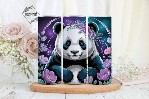 Magical Galaxy Panda 20oz Tumbler Wrap Sublimation sassyprint 