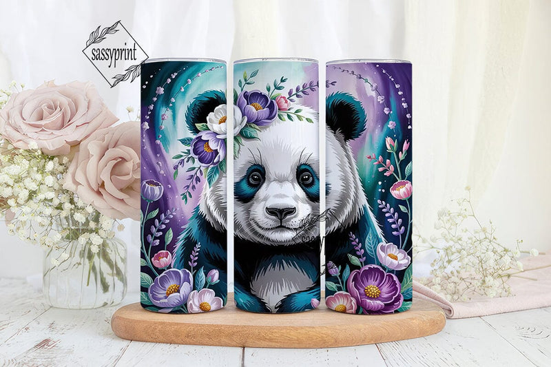 Magical Galaxy Panda 20oz Tumbler Wrap Sublimation sassyprint 