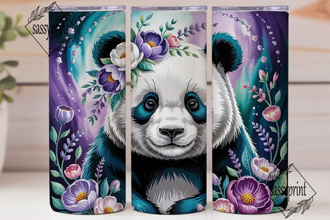 Magical Galaxy Panda 20oz Tumbler Wrap Sublimation sassyprint 