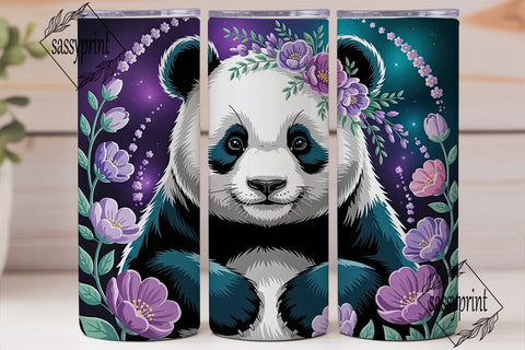 Magical Galaxy Panda 20oz Tumbler Wrap Sublimation sassyprint 