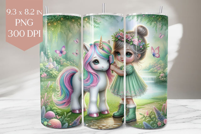 Magical Girl & Unicorn Tumbler Wrap Sublimation BijouBay 