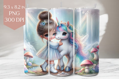 Magical Girl with Unicorn PNG Sublimation BijouBay 