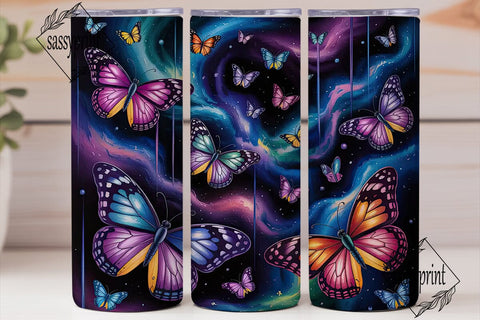 Magical Glowing Butterflies 20oz Tumbler Sublimation sassyprint 