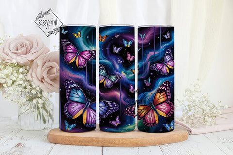 Magical Glowing Butterflies 20oz Tumbler Sublimation sassyprint 