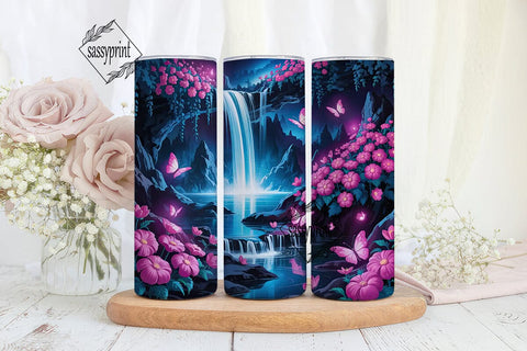Magical Glowing Waterfall 20oz Tumbler Sublimation sassyprint 