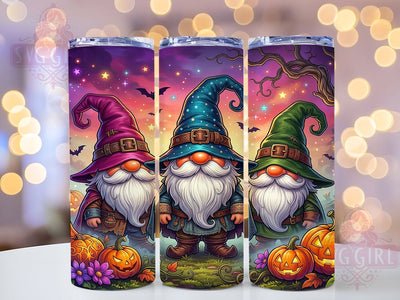 Magical Gnome Halloween Trio 20oz Tumbler, Magical Gnome Motif, Halloween Theme, Trio Design, Spooky Accent, Whimsical Charm, Sublimation Wrap, 20oz Tumbler Sublimation SvggirlplusArt 
