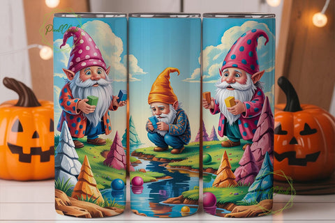 Magical Gnomes Landscape Tumbler Wrap Sublimation PixelChick 