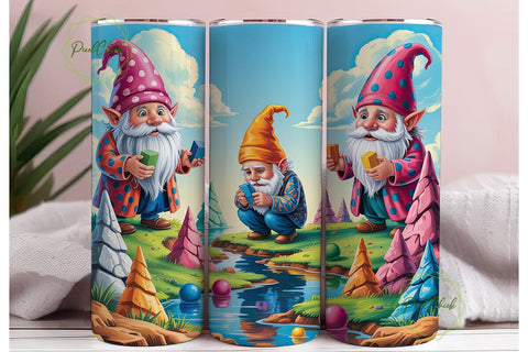 Magical Gnomes Landscape Tumbler Wrap Sublimation PixelChick 