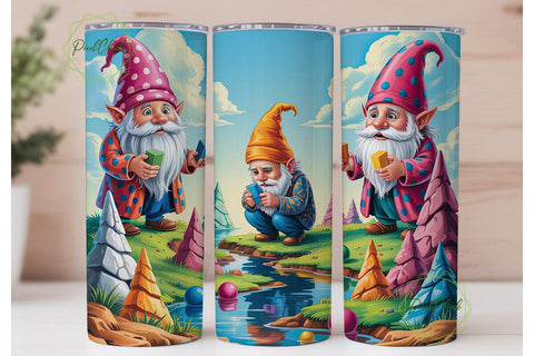 Magical Gnomes Landscape Tumbler Wrap Sublimation PixelChick 