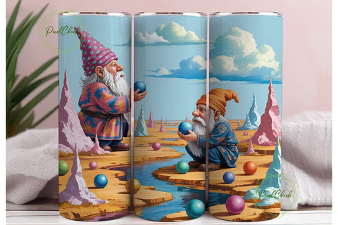 Magical Gnomes Landscape Tumbler Wrap Sublimation PixelChick 