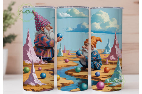 Magical Gnomes Landscape Tumbler Wrap Sublimation PixelChick 
