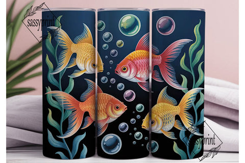 Magical Goldfish 20oz Tumbler Wrap Sublimation sassyprint 