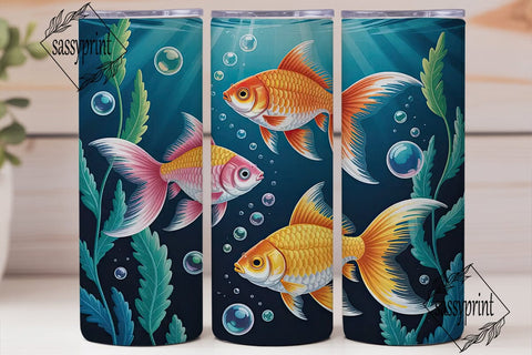 Magical Goldfish 20oz Tumbler Wrap Sublimation sassyprint 