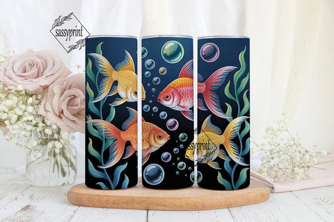 Magical Goldfish 20oz Tumbler Wrap Sublimation sassyprint 