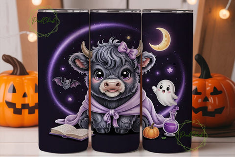 Magical Halloween Cow 20oz Tumbler Wrap Sublimation PixelChick 