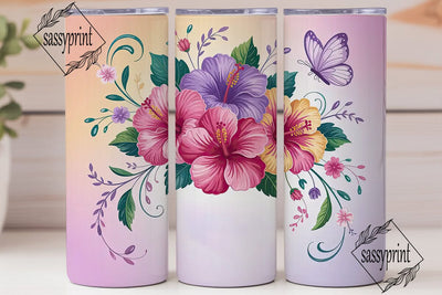 Magical Hibiscus Flowers 20oz Tumbler Sublimation sassyprint 