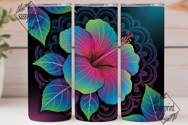 Magical Hibiscus Mandala 20oz Tumbler Sublimation sassyprint 
