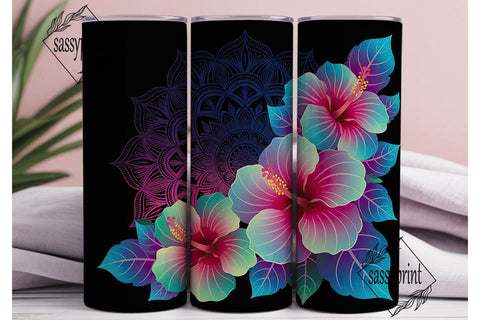 Magical Hibiscus Mandala 20oz Tumbler Sublimation sassyprint 