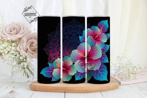 Magical Hibiscus Mandala 20oz Tumbler Sublimation sassyprint 